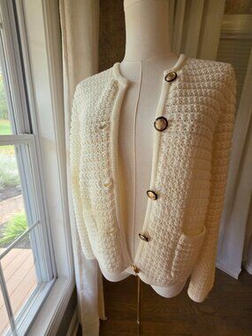 ba&sh Gaspard Decorative Knit Cardigan – Ecru / warm ivory S / ba&sh 1 / US 4
